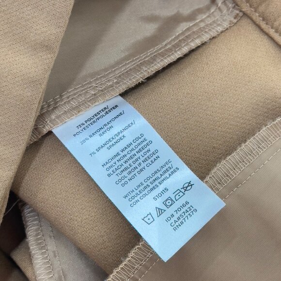 Ann Taylor Factory Petite Women 2P Camel Brown Trousers With Black Piping Detail - Picture 4 of 10